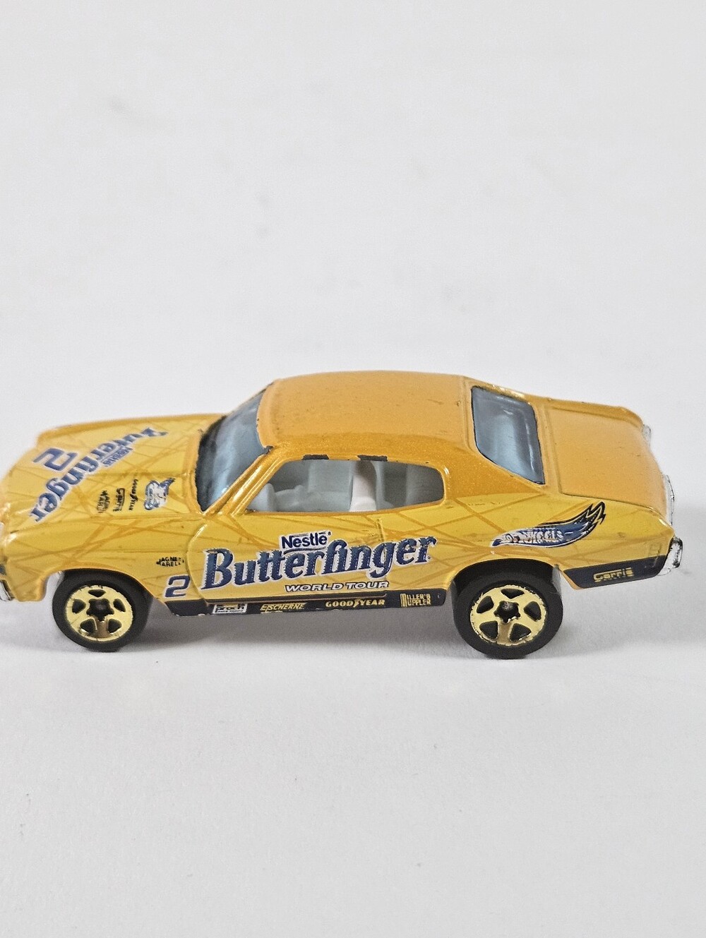 Vintage 1998 Hot Wheels Yellow 1970 Chevelle SS Butterfinger #2